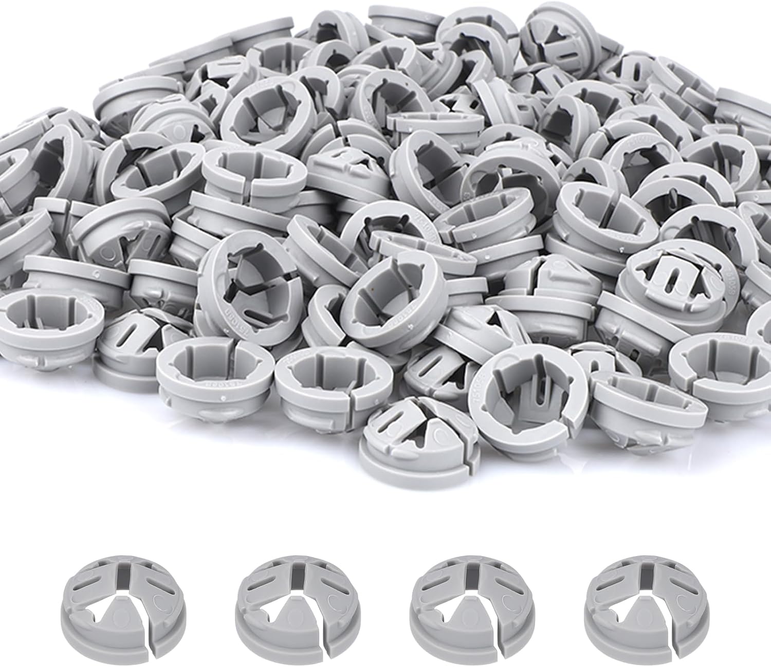 120pcs Non-Metallic Push-in Cable Connectors, 3/8-1/2 Inch Electrical Box Wire Connectors Practical Conduit Fittings for Junction Box, Fits 1/2 Inch Knockouts (Gray)