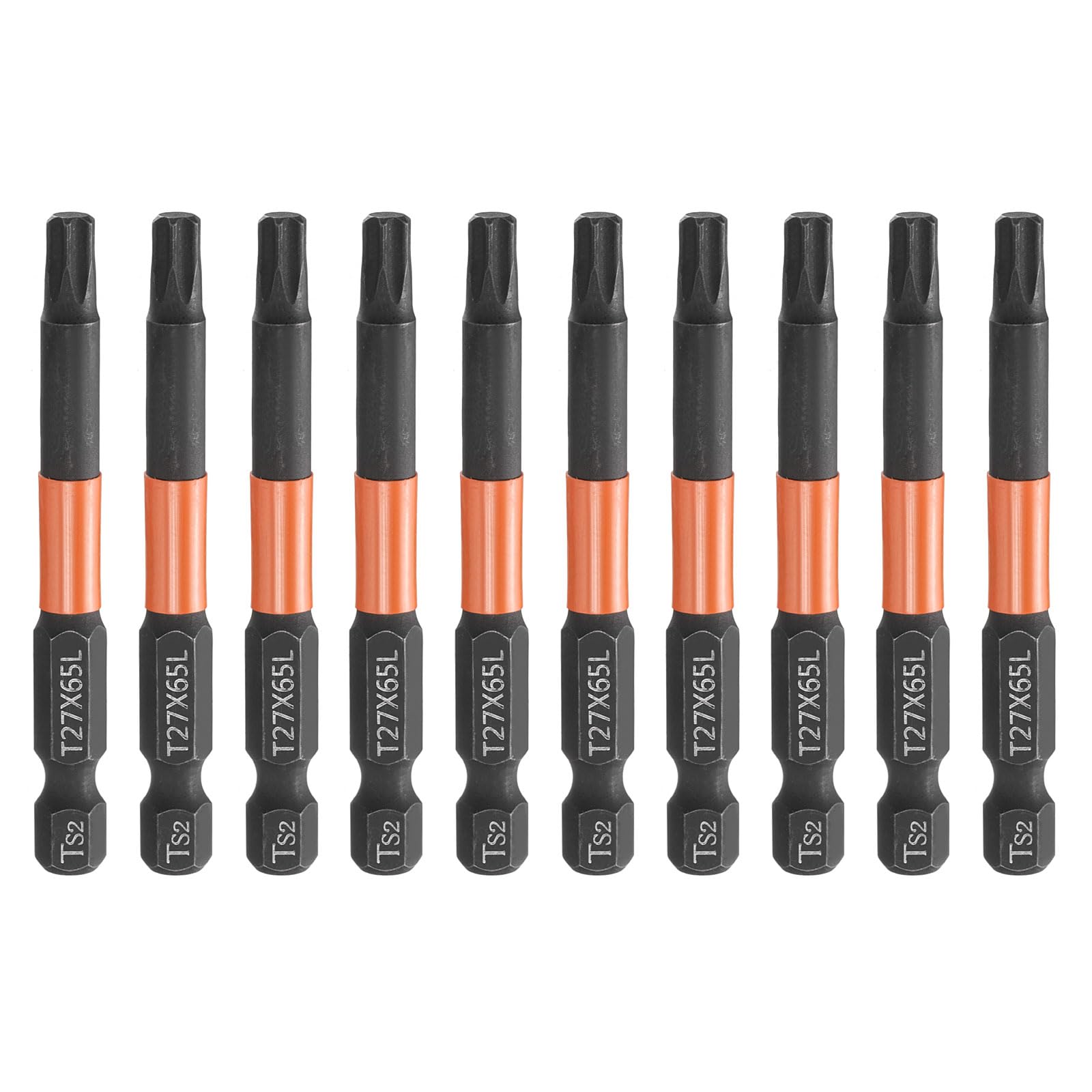 sourcing map 10pcs T27 Torx Head Screwdriver Bit 65mm Long 1/4" Hex Shank