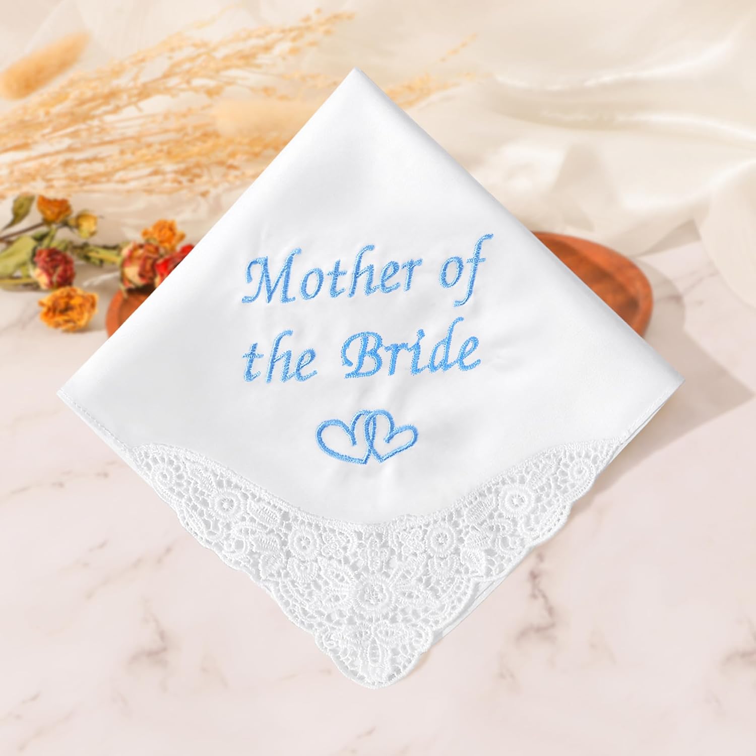 Mother of the Bride Handkerchief Wedding Handkerchiefs Something Blue Gift for Mother of the Groom Keepsake Hanky - Image 6