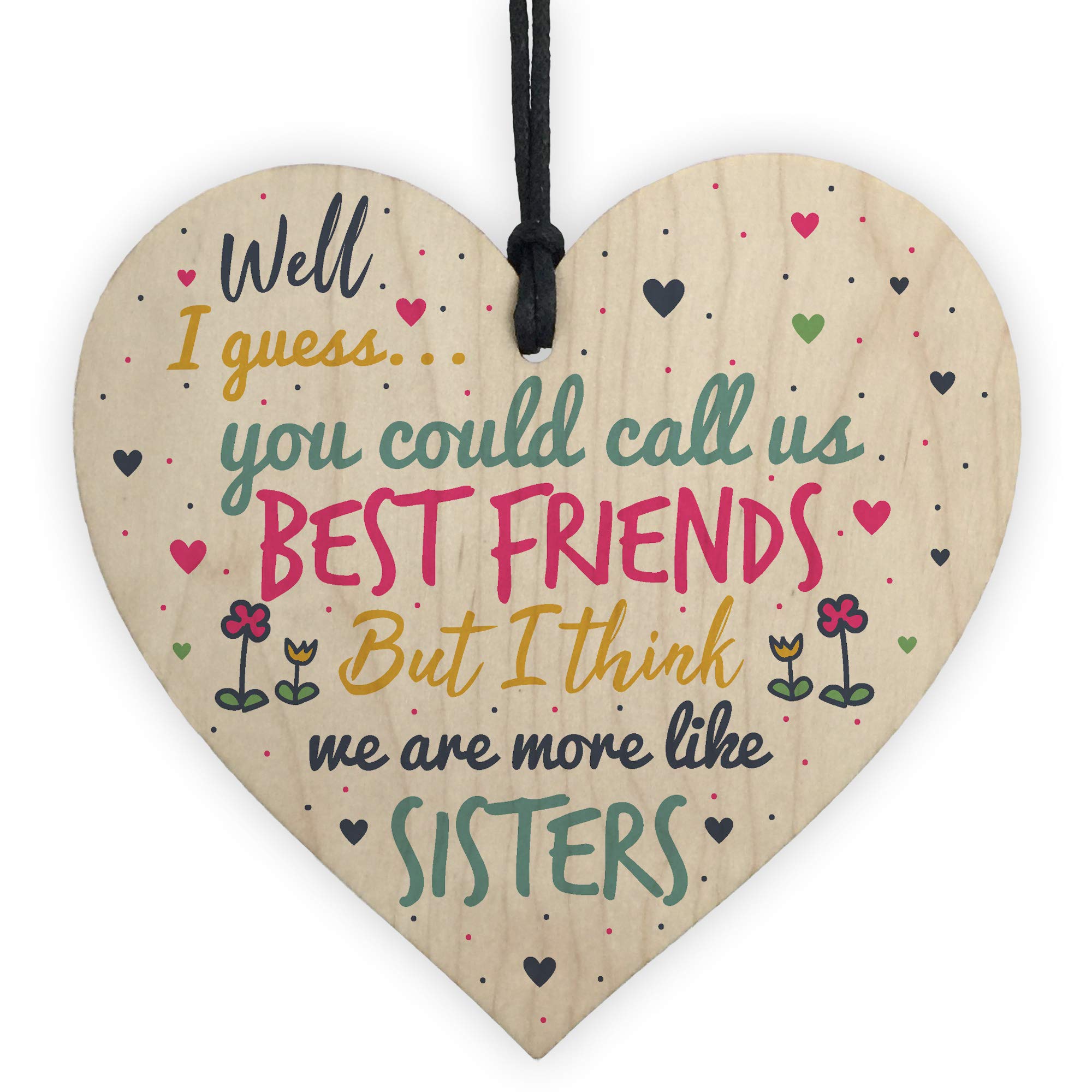 RED OCEAN More Like Sisters Best FRIEND Wooden Heart Christmas Friendship Birthday Plaque Keepsake
