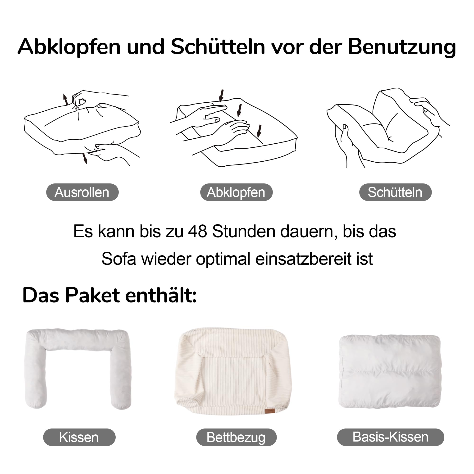 FUKUMARU Katzensofa Bett, Corduroy Gemütliches Katzenbett für drinnen mit abnehmbarem waschbarem Bezug, Stützendes Anti-Rutsch Hundebett Sofa für kleine Hunde, 72 x 52 x 22 cm, Mittel, Grün