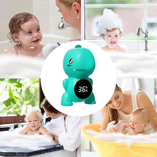 Miniatura 4 de Termómetro de baño  ABS 12 × 2.8 in  Pantalla LED digital de temperatura del agua de Little Dinosaur  Termómetro de seguridad de baño flotante para