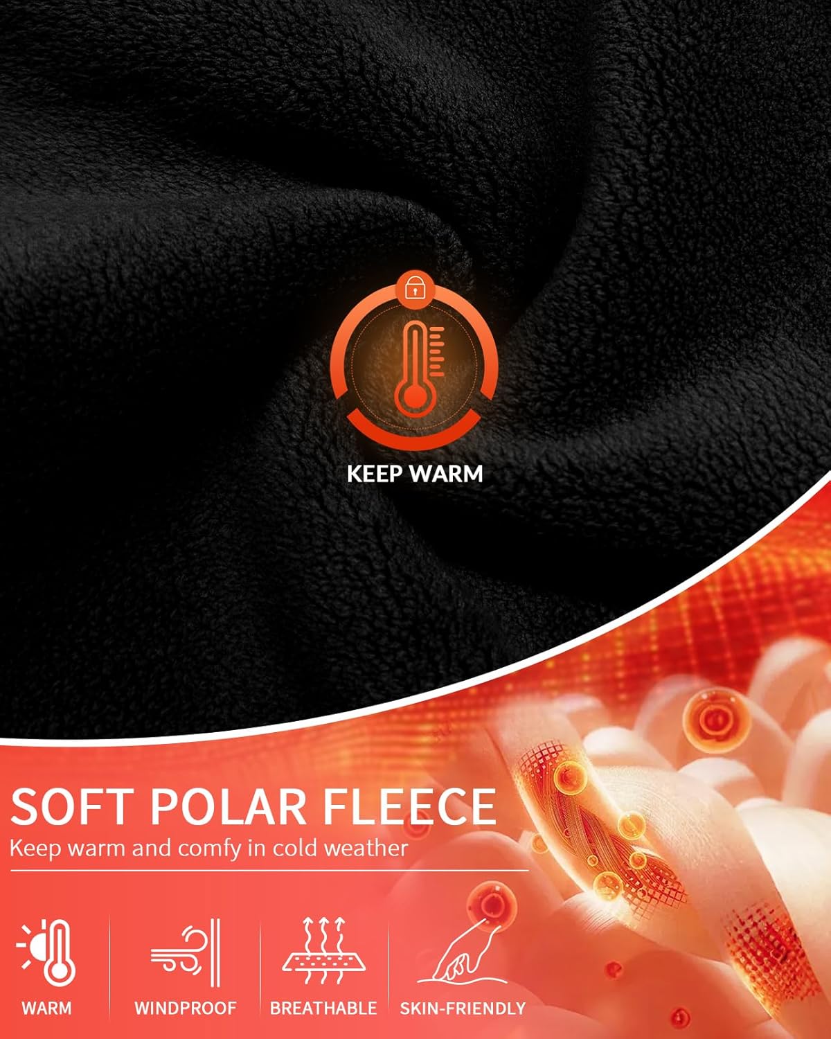 WOWENY Ski Mask Fleece Balaclava Windproof Face Mask Winter Warm Neck Gaiter Cold Weather Thermal Hood for Women Men - Image 5