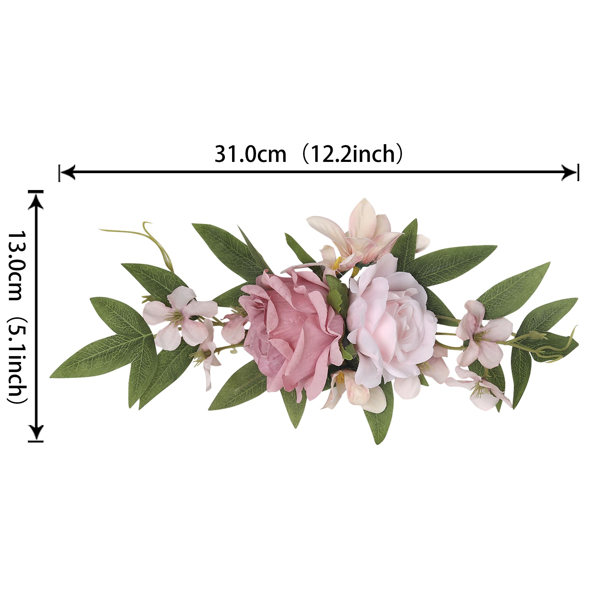 Xsstarmi 1 Pack Assembled Artificial Flower Cake Topper Pink Rose Flower Artificial Leaves Cake Pick Decoration for DIY Wedding Bithday Valentine's Day Party Cake Decorations Supplies - Image 2