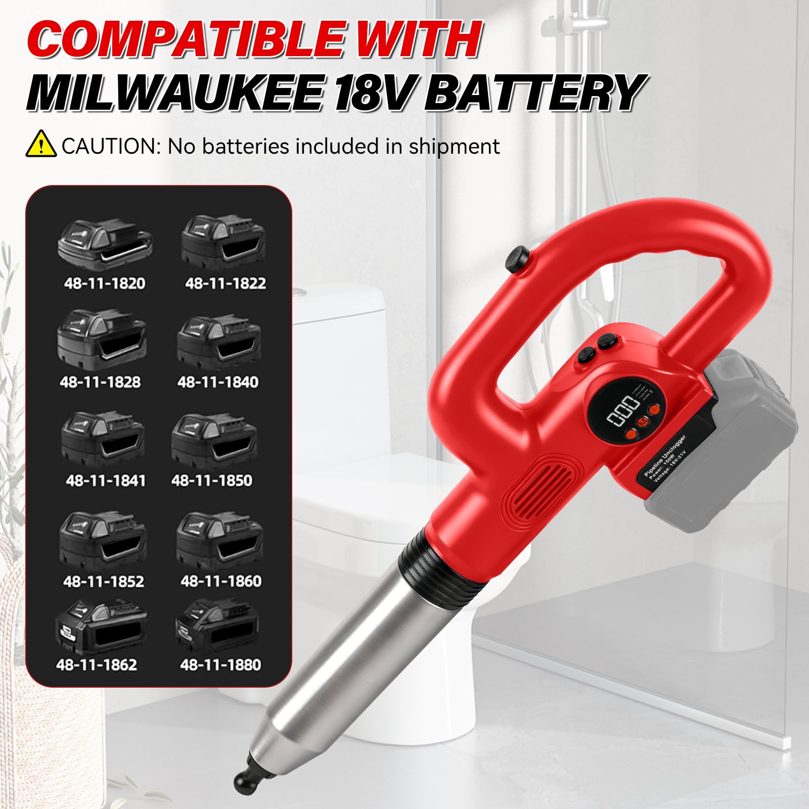 Déboucheur sans fil pour Milwaukee 18V batterie (sans batterie)