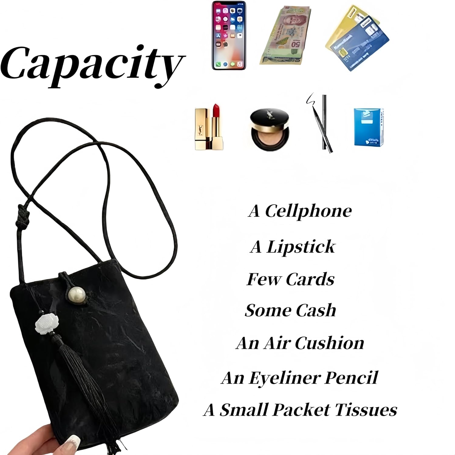 Women Mini Crossbody Bags Small Shoulder Bags CellPhone Purse Tassels Wallet Purse for Women - Image 6