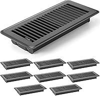 Vista 8 de 2 piezas de cubiertas de ventilación de piso de 4 x 10 pulgadas, registro de piso resistente, cubiertas de ventilación de calor de metal con acabado