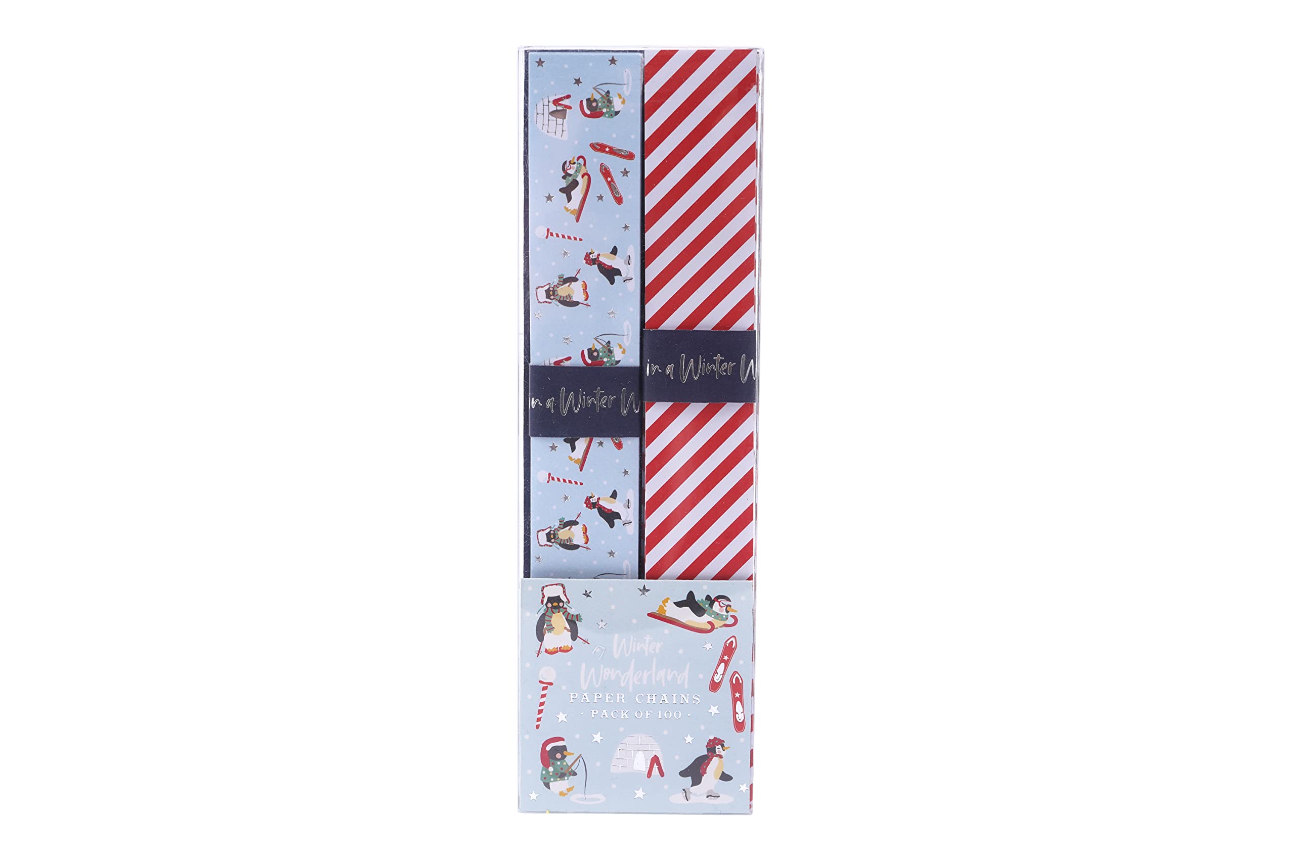 Winter Wonderland Paper Chains | Penguin & Red Stripe, 5m (100 Pack)