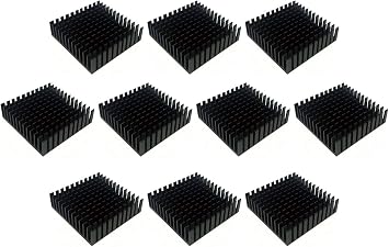 Easycargo 24pcs 40mm Heatsink 40x40x11mm, Aluminum Cooler Heat Sink for Cooling 3D Printers, Nema 17, TEC1-12706 Thermoelectric Peltier Cooler 40mmx40mmx11mm Black 24pcs