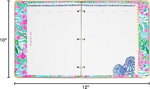 Miniatura 5 de Lilly Pulitzer Luxe Carpeta de 3 anillas Anillos de 0.75 pulgadas, organizador con separadores de pestañas, insertos de planificador, bolsa con