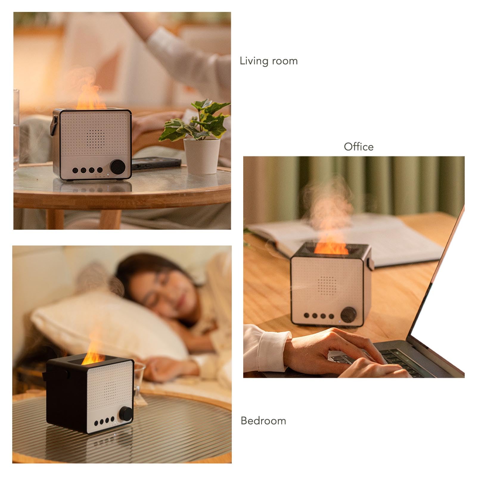 Umidificatore per Aromaterapia con Diffusore di Oli Essenziali, Funzionamento Silenzioso Portatile, 120 Ml, per Luce Colorata, Camera da Letto, Ufficio Domestico