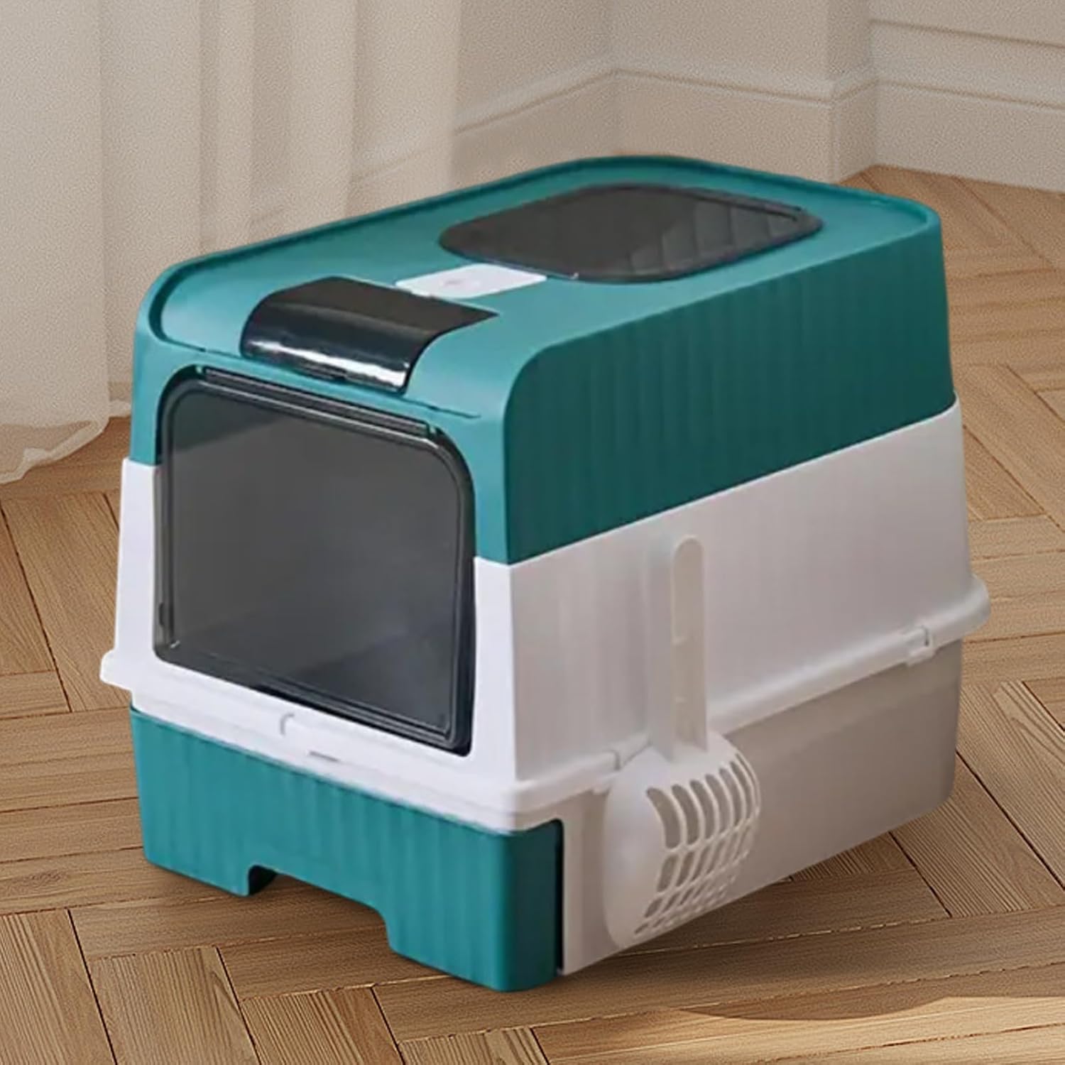 Cat Litter Tray - Litter Tray with Lid | with Lightweight Shovel Odour Control Sieve for Indoor Corner Easy Clean 4 71XG9Ze0cpL. AC SL1500