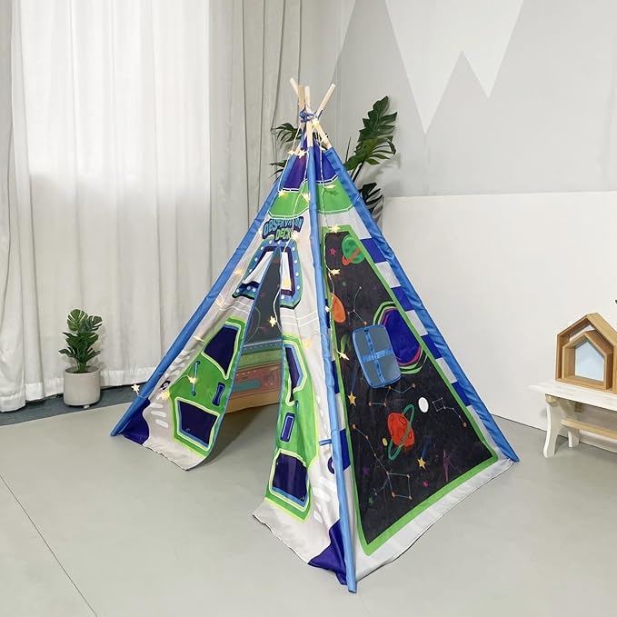 Tienda Infantil Tipi para Niños y Niñas | Tienda de Juegos Plegable con Bolsa de Transporte | Casita de Tela para Interior y Exterior | Diseño India para Jardín y Habitación Infantil