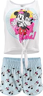 Minnie Mouse Damen Kurz Pyjama Schlafanzug (Weiß,S)