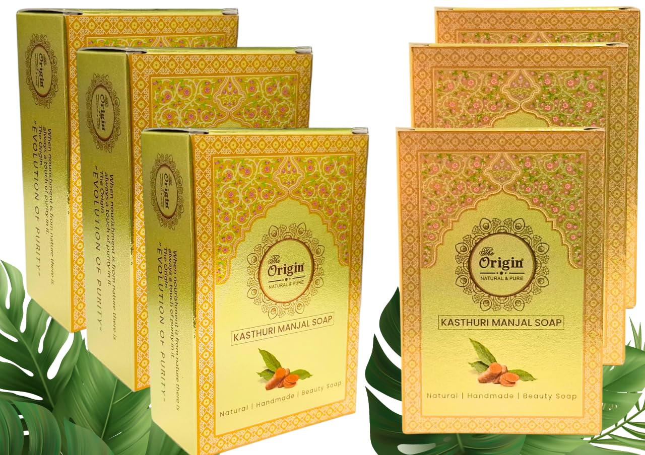 The Origin - Kasthuri Manjal Handmade Herbal (pack of 6) | Each100g | Natural Soap | Chemical Free Soap | Fragrant