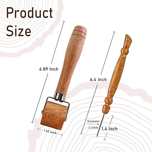 Miniatura 3 de Savina Rodillo de costura y estilete para coseracolchar  Rodillo de prensado de madera, mango fácil de agarrar  Juego de herramientas de acolchado