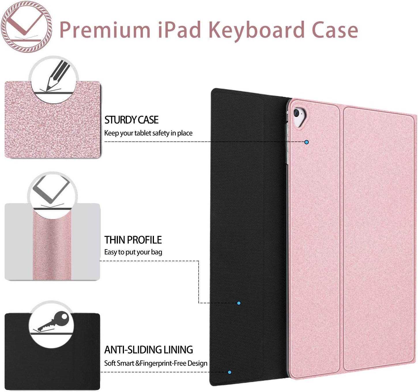Wееklу Tор Sаlе Keyboard Case for iPad 9.7 inch- iPad 6th /5th Generation- iPad Air 1/2 - iPad Pro 9.7 - Pencil Holder - Backlit Keyboard - Auto Wake and Sleep - iPad Keyboard Case 9.7 (Rose Gold, 9.7) Bеѕt Cуbеr Mоndау 🔥 Keyboard Case for iPad 9.7 inch- iPad 6th /5th Generation- iPad Air 1/2 - iPad Pro 9.7 - Pencil Holder - Backlit Keyboard - Auto Wake and Sleep - iPad Keyboard Case 9.7 (Rose Gold, 9.7)