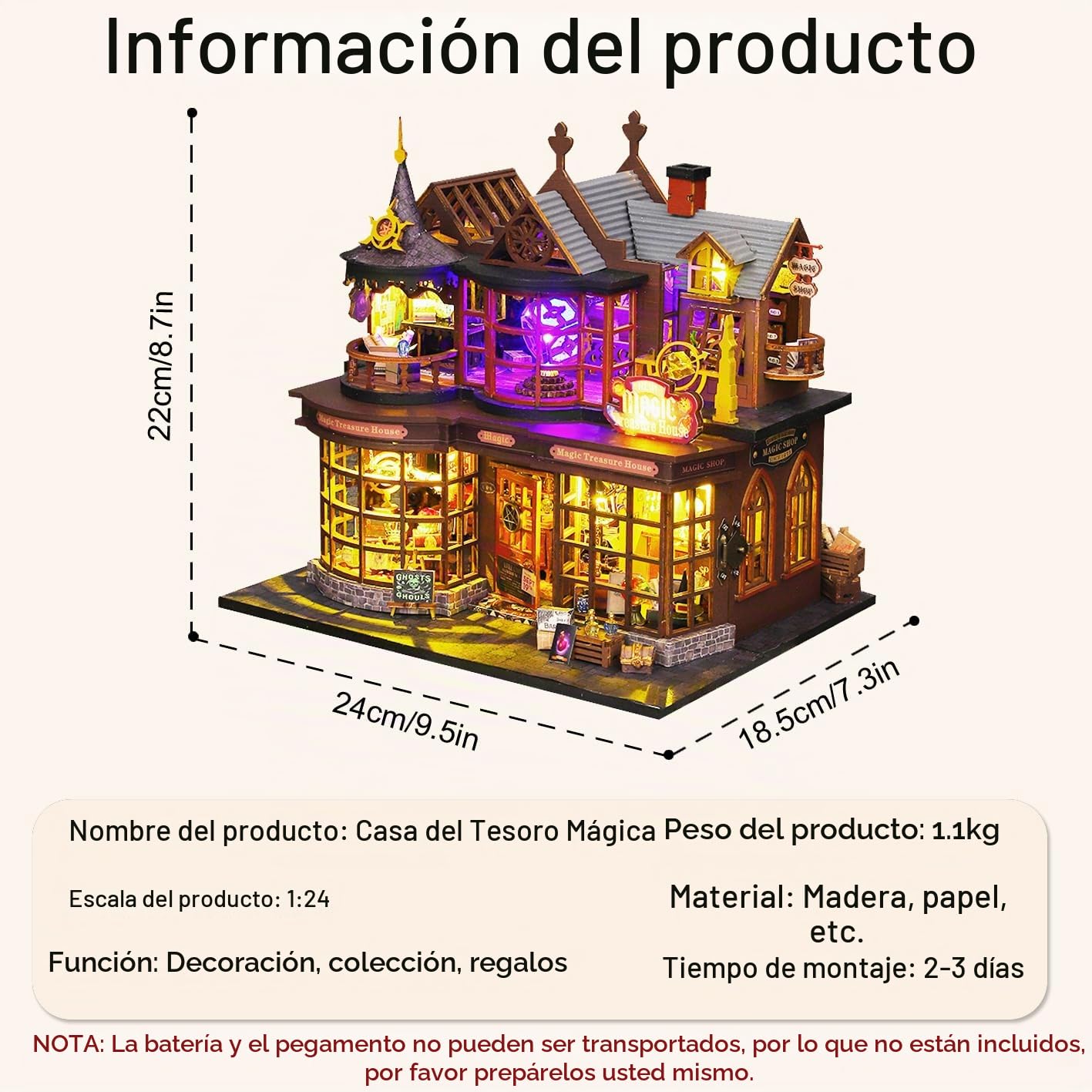 Kits de Bricolaje para Casas en Miniatura para Adultos, CUTEROOM Magic House - Kits de Manualidades para Casas de muñecas,Regalo de cumpleaños para Mujeres