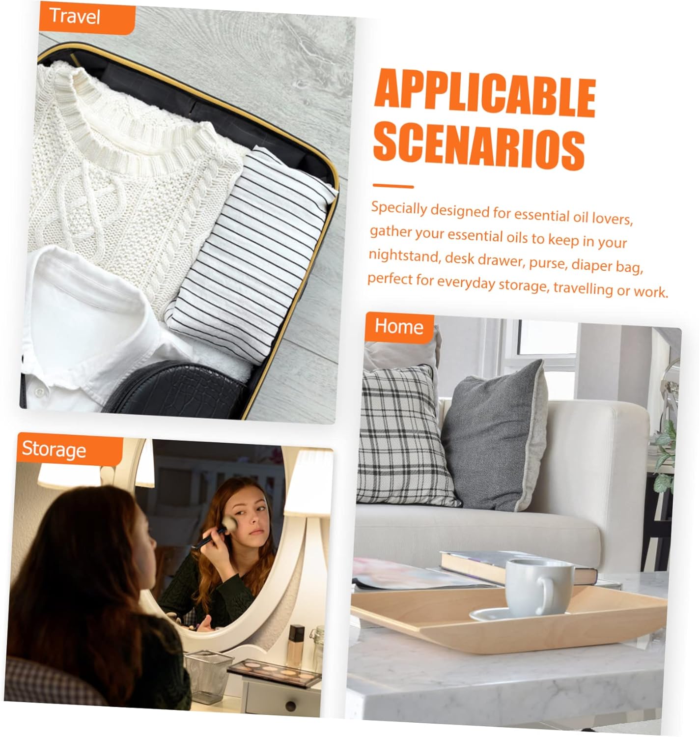 8pcs Essential Oil Pouch Portable Storage Case for Essential Aromatherapy