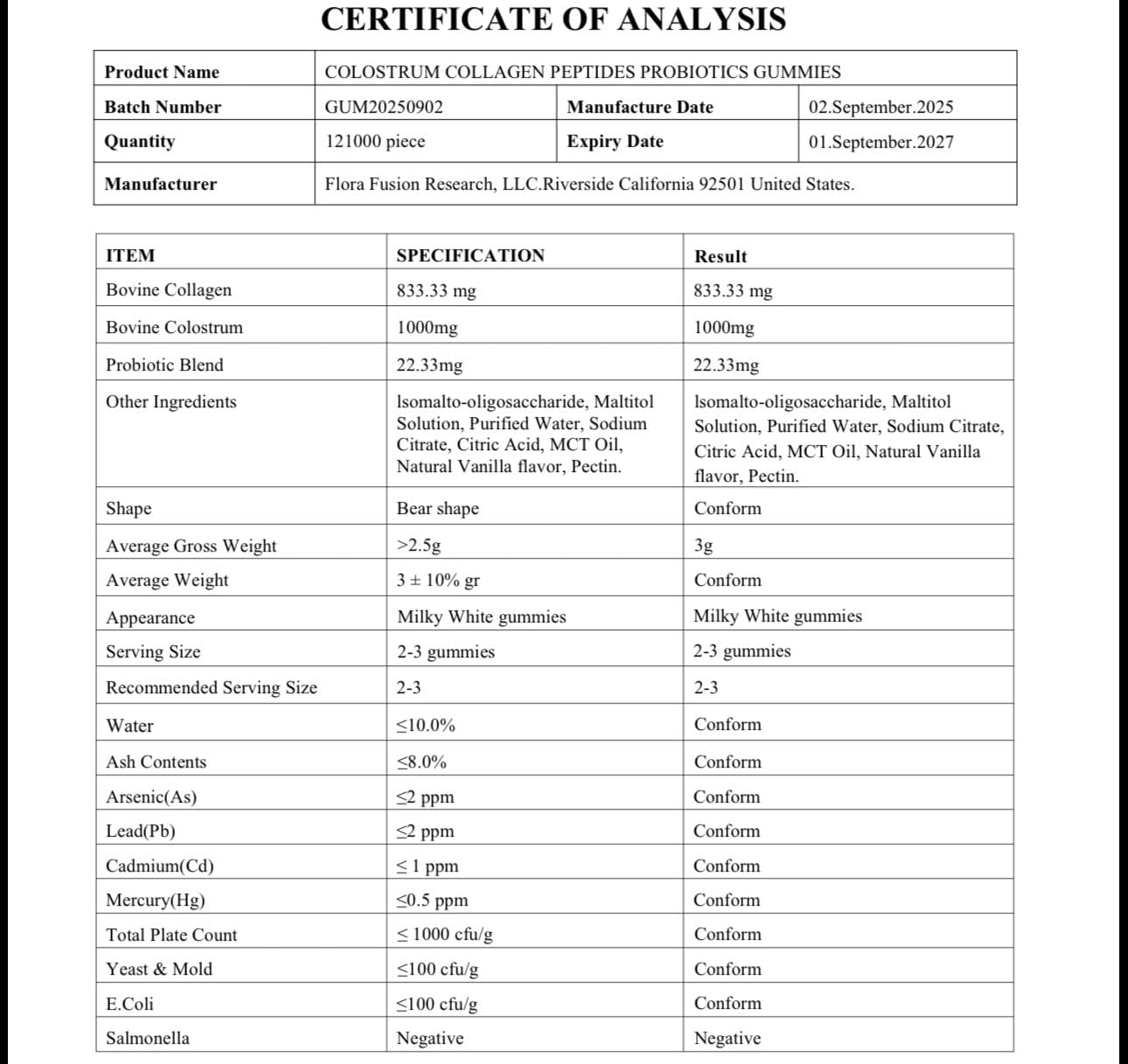 Colostrum Gummies I Collagen Peptides I Probiotics 5000+ mg w/ 60% IgG I Immunity Support & Gut Health - Liposmal Technology - U.S. Sourced Superfood - Grass-Fed Bovine - 120 gummies (Vanilla Flavor) - Image 3