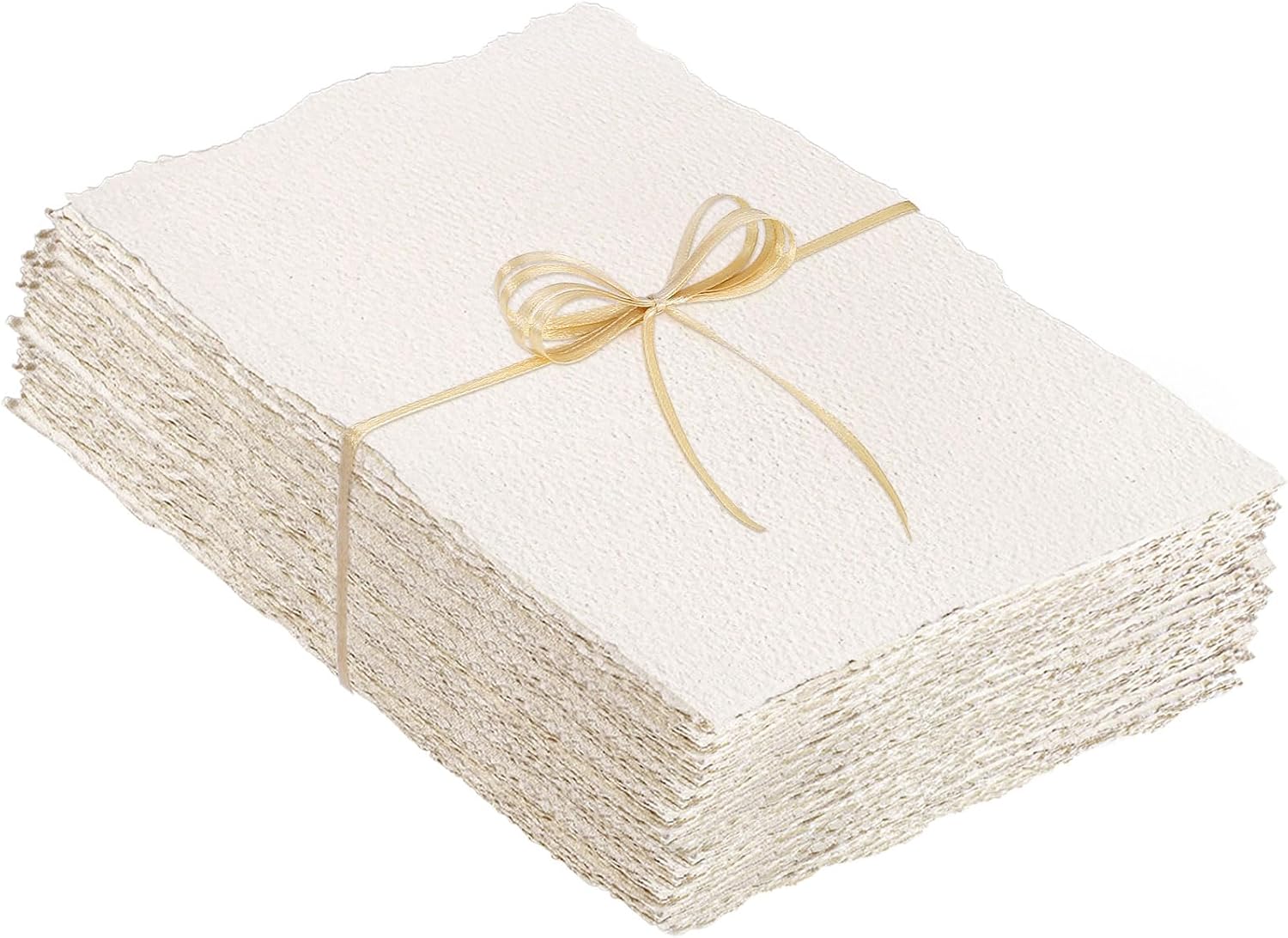 100 Sheets Watercolor Paper 8.5 x 11, 300 GSM Deckled Edge Paper Rough/Textured Handmade Paper for Watercolors, Wedding Invitations, Cards, Crafts