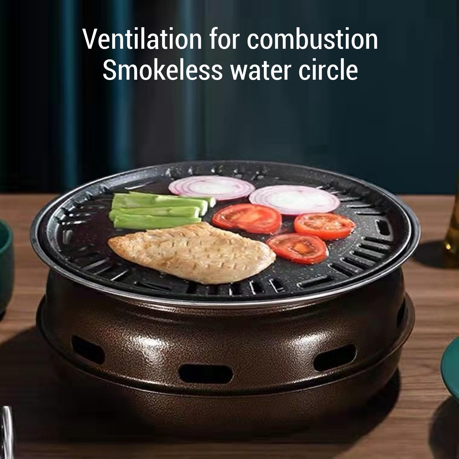 Luocute Stove z Grillem Węglowym, Groźnik z Grilla Węglowego Okrągły Bezdymny z zagęszczoną Grillem na Piknik na Zewnątrz na świeżym Powietrzu (S)