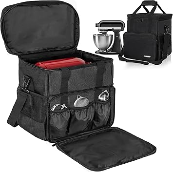 Kitchen Mixer Storage Bag Compatible with KitchenAid and Extra Accessories, TORIBIO Mixer Portable Carrying Bag/Case fit for 4.5-Quart and 5-Quart Mixers, 14" x 8.9" x 14.9"