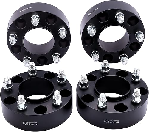 VLAOSCHI Espaciadores de rueda centrales de 5 x 115 forjados negros de 2 pulgadas con pernos de 14 x 1.5 pulgadas, orificio del cubo de 2.815 in,