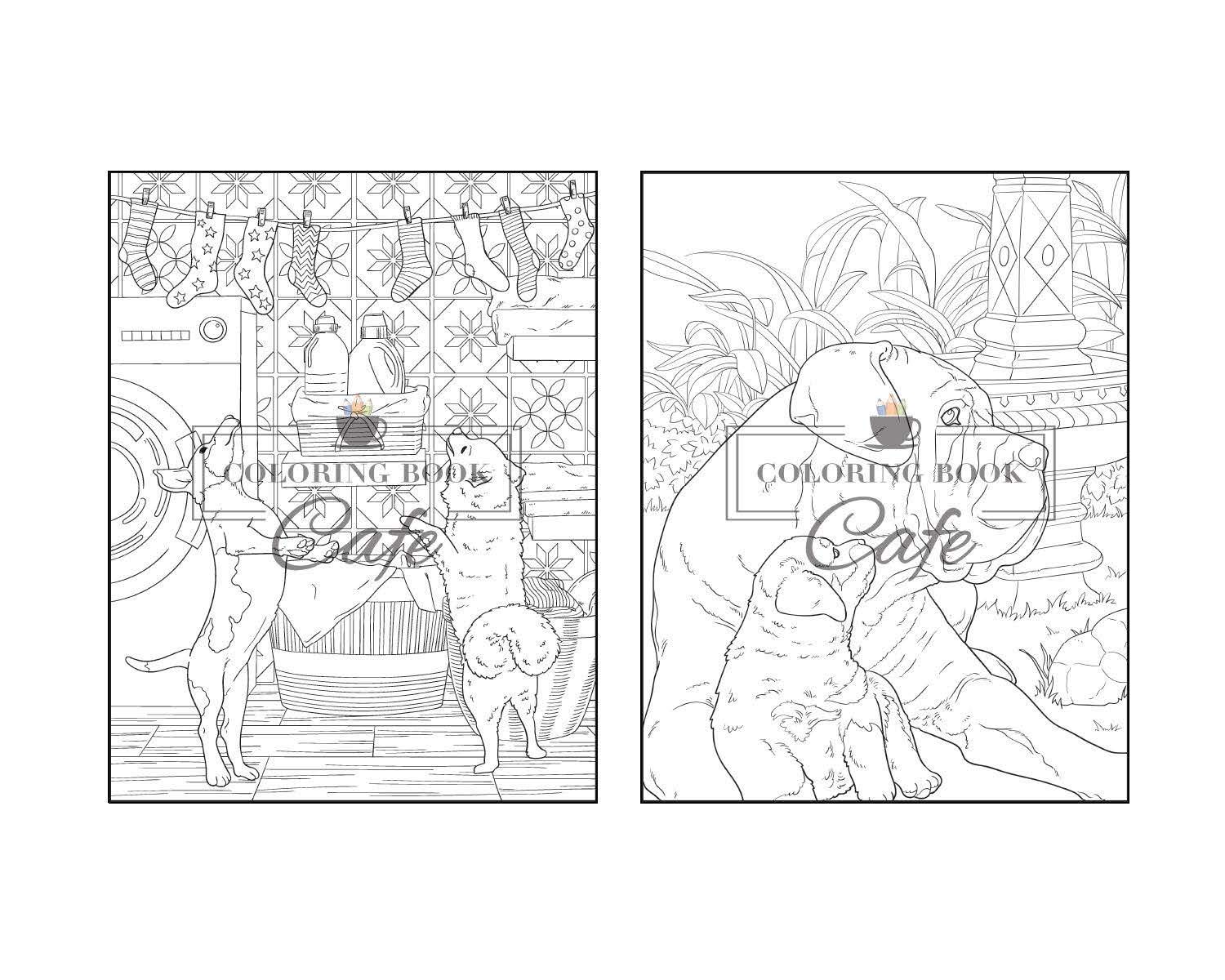 Dogs and Puppies Coloring Book: An Adult Coloring Book Featuring Fun and Relaxing Dog and Puppy Designs
