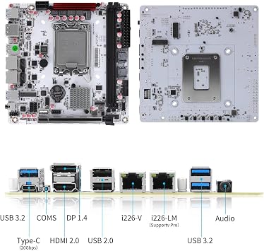 LGA 1700 Mini ITX Mainboard Q670, 8 Bay NAS Motherboard 3 x M.2 NVMe, 8 x SATA3.0 Board DDR5 with i226-LM 2.5GbE, PCIe5.0x16, USB C, Audio Port, Barebone NO RAM/SSD/OS