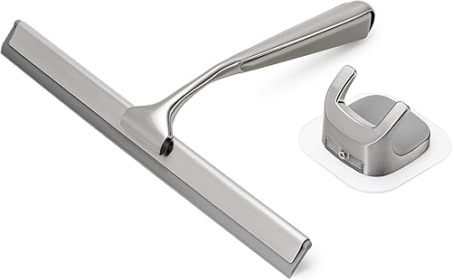 Escobilla de ducha para puerta de vidrio, baño, ventanas, espejo de cocina y vidrio de coche, más práctico, mango duradero de 10 pulgadas, color