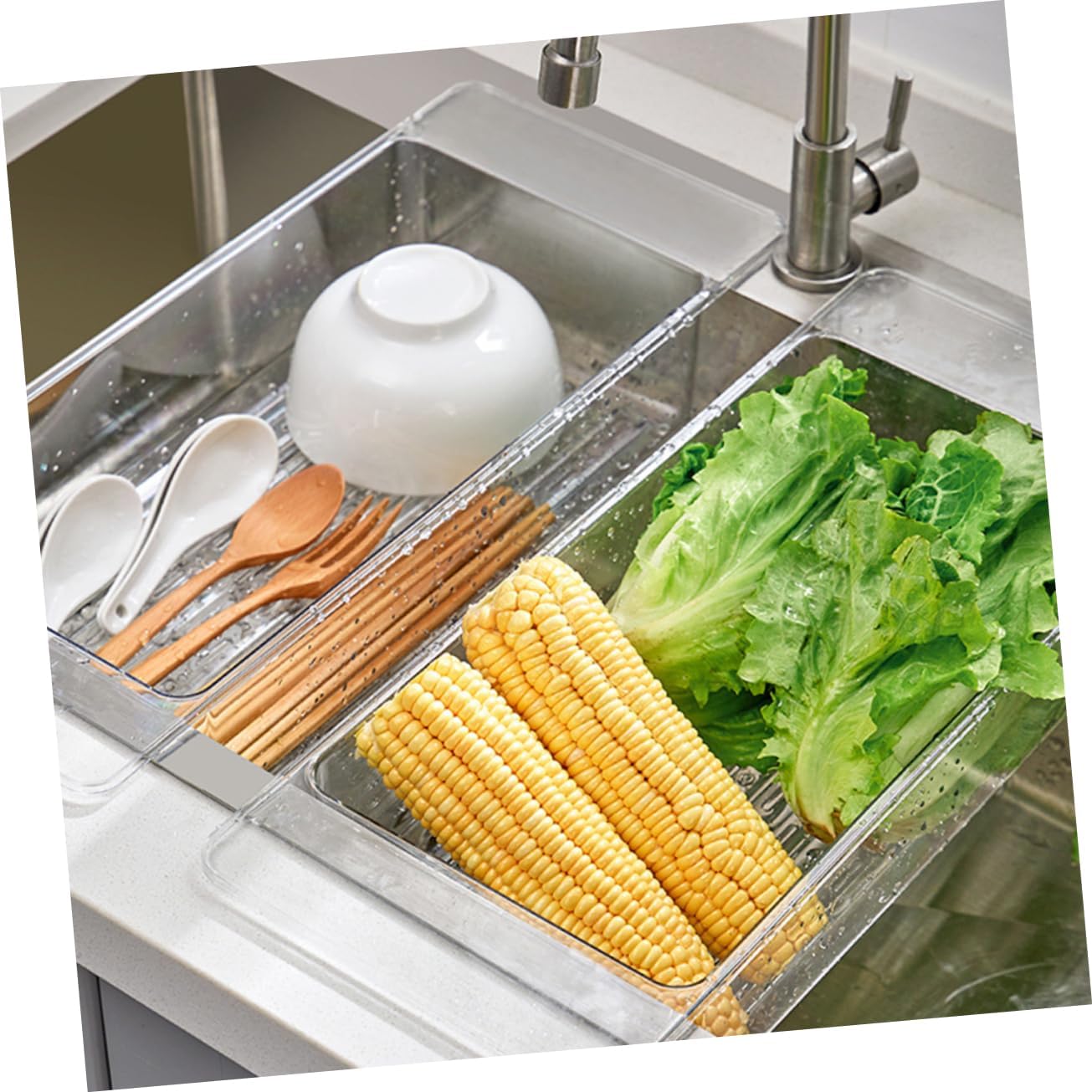 Kitchen Sink Drain Basket Versatile Vegetable Washing and Straining Holder for Preparation Smooth Edges Easy to Clean for Home and Restaurant Use
