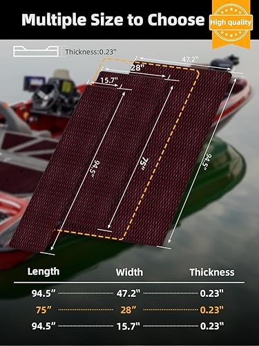 Vista 6 de FOCEAN Piso de lancha de espuma de etilvinilacetato para cubierta de lancha, alfombra marina antideslizante autoadhesiva para lanchas motoras