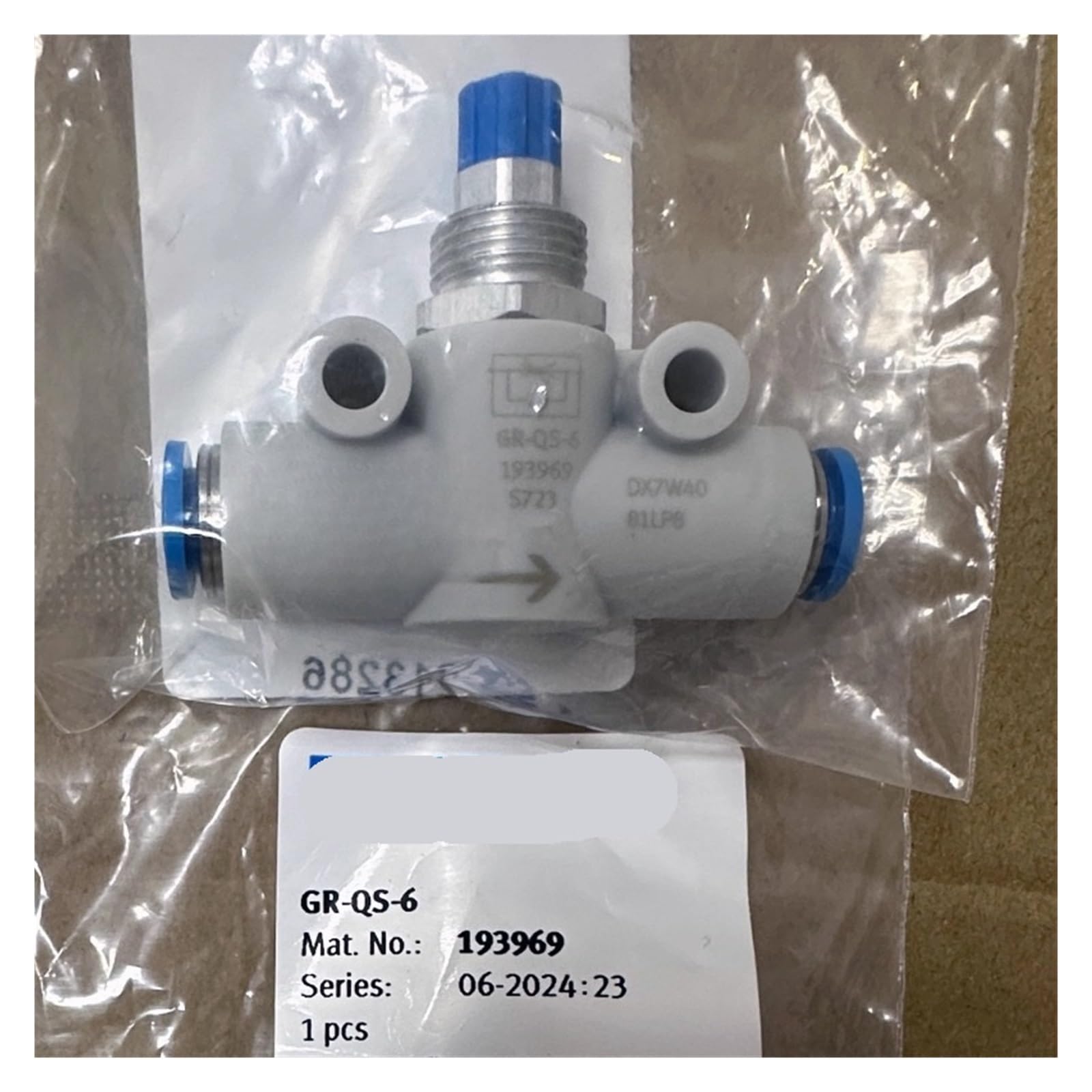 ELZNSQQK 1PCS one-way throttle valves GR-QS/M5/3/8/1/8/1/2-8/4/B151215 193967(GR-QS-4 193967)