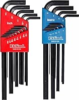 Eklind 10222 Long Arm Hex L-Key Allen Wrench Set - 22pc Inch & Metric Combo, USA Made