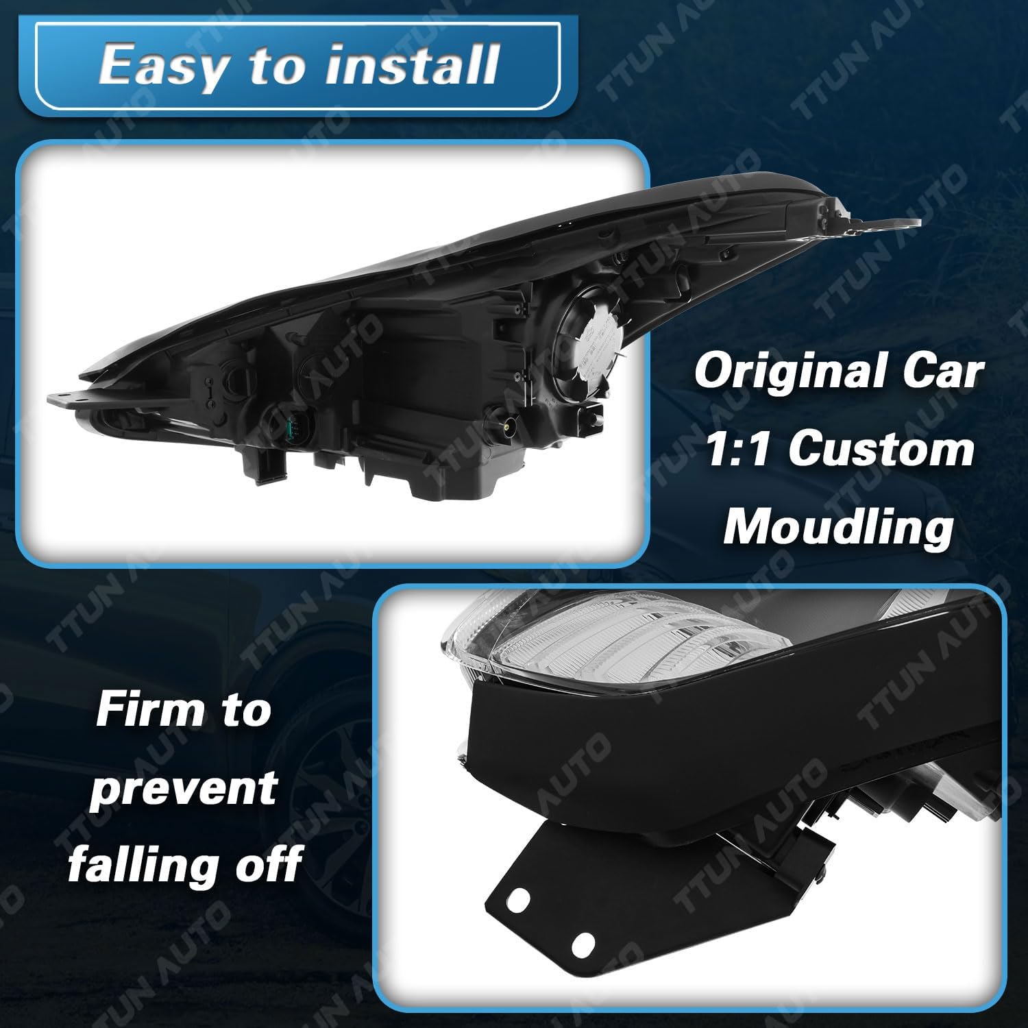 Headlights with Halogen Bulbs and LED Daytime Running Lamp Applicable for 2017-2022 Kia Sportage Left + Right Side(Not Compatible with AWD Model)