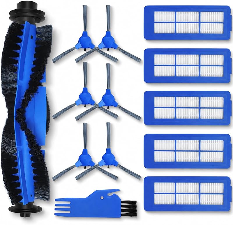 Accessories Compatible for eufy 11S Max, 30C Max, 15C Max | Robotic Vacuum Replacements: 1 Roller Brush 6 Side Brushes 5 Unibody Filters 𝙉𝙊𝙏 𝙛𝙤𝙧 𝟏𝟏𝐒 or 𝗚𝟯𝟬