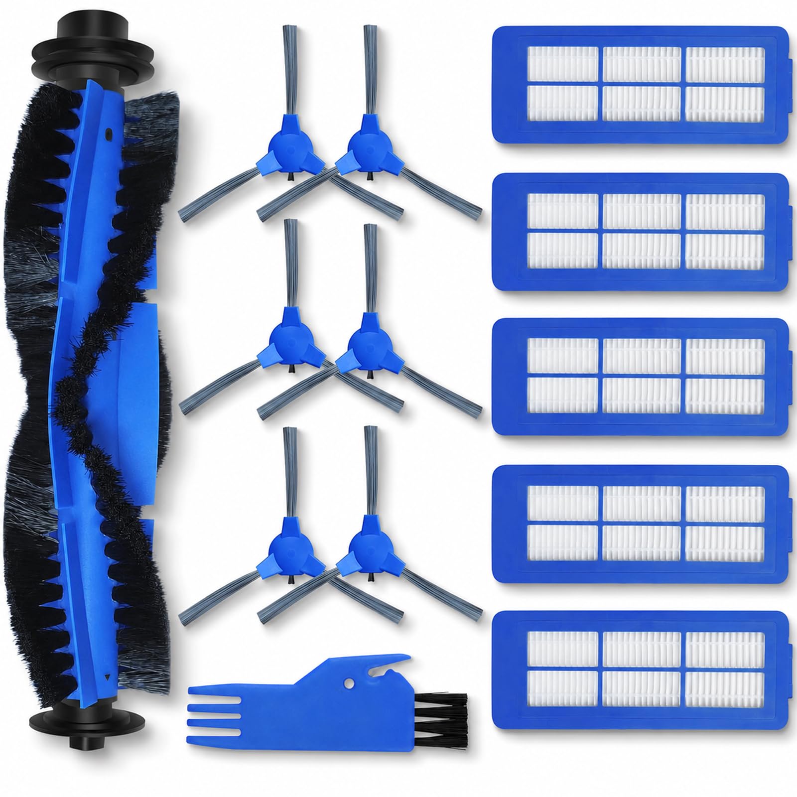 Robotic Vacuum Replacements: 1 Roller Brush 6 Side Brushes 5 Unibody Filters 𝙉𝙊𝙏 𝙛𝙤𝙧 𝟏𝟏𝐒 or 𝗚𝟯𝟬 Accessories Compatible for eufy 11S Max, 30C Max, 15C Max