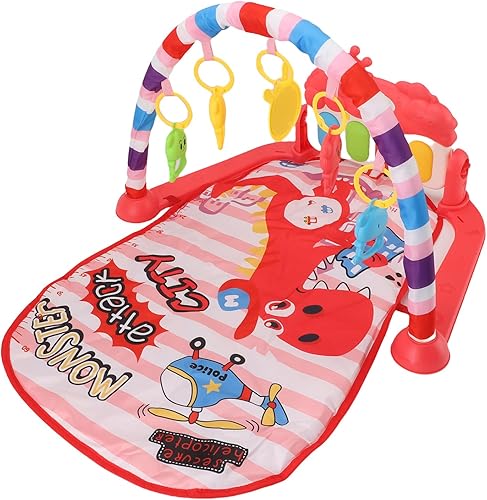 Miniatura 3 de Baby Gym Play Mat with Mirror Rattle, Early Education Toys for Infants, Tummy Time Activity Mat for Sensory Development