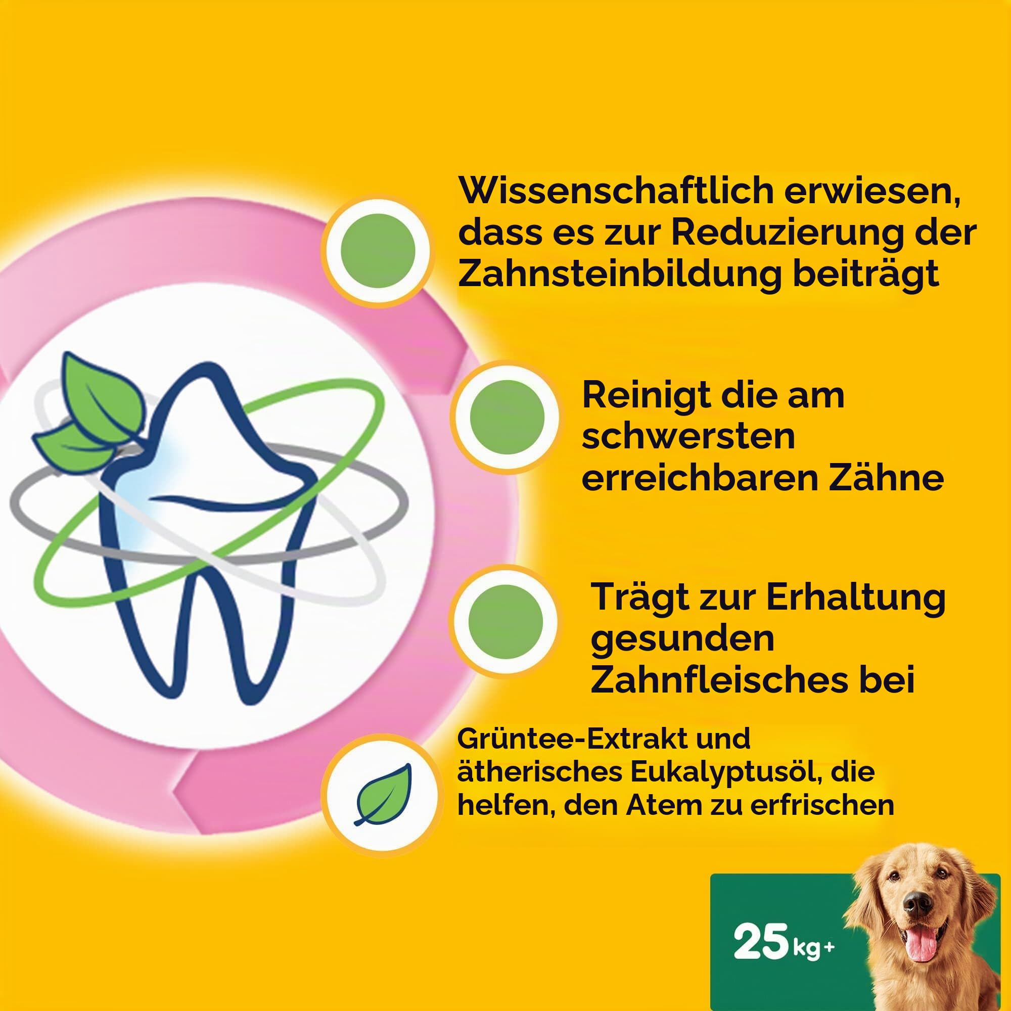 Pedigree Dentastix Fresh 84 Snack für die Mundhygiene (großer Hund > 25 kg) 810 g 21 Stück - 4 Packungen mit 21 Stück (insgesamt 84 Stück)