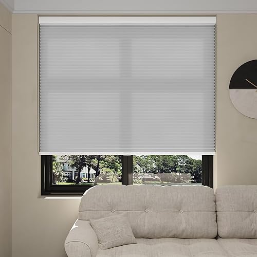 Miniatura 3 de MYshade Persianas celulares sin cordones para ventanas de interior, con celda de panal, de 1.5 pulgadas, persianas de acordeón, fáciles de levantar,