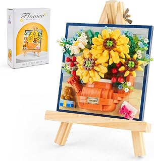 Sunflower Flower Building Set, STEM Flower Building Block Toys for Adults Kids,733PCS Flower Bouquet Botanical for DIY Decoration Home,Educational Birthday Gifts