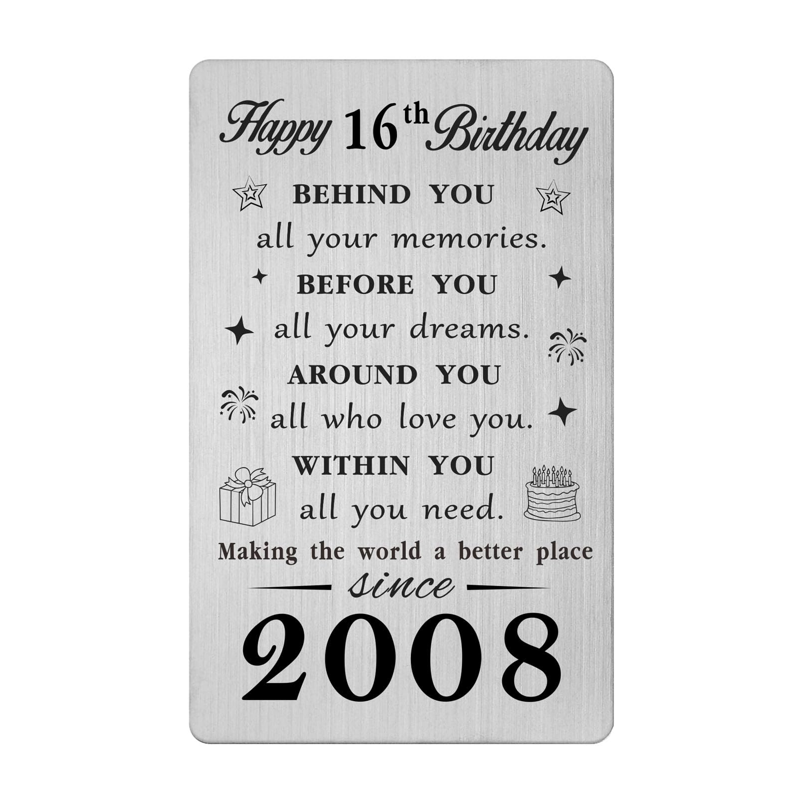 Geburtstagskarte „Enjoy Your 16th Birthday“ – Exklusives Design, Inkl. Umschlag, Ca. 22,9 X 15,2 Cm