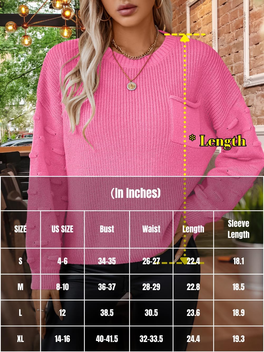 Puff Sleeve Sweater,Oversized Ribbed Sweaters for Women Trendy,Casual Fall Family Photo Outfits