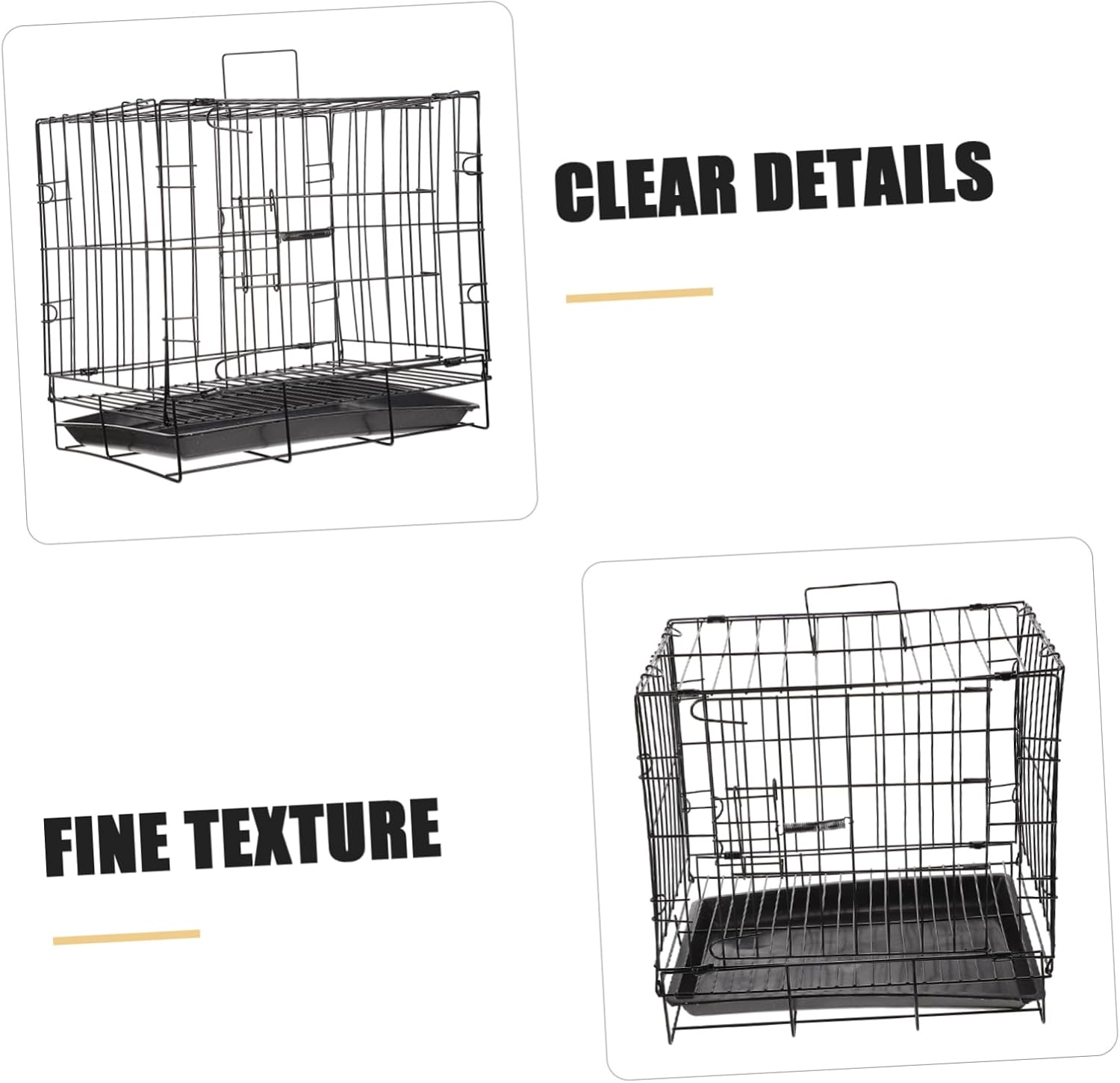 Dog Kennel Outdoor Folding Dog Crate Iron Wire Pet Cage Sturdy Pen Indoor Easy Pet Supplies