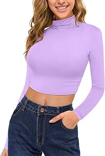 lavender turtleneck crop top