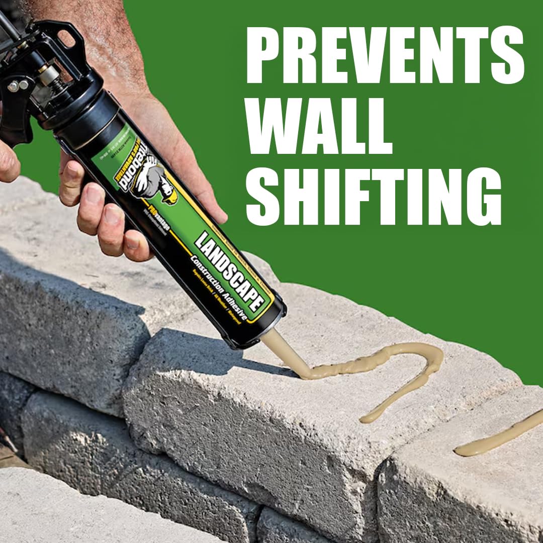 Titebond PROvantage Landscape Construction Adhesive 28 Oz. (12 Pack) – Professional Waterproof Glue for Pavers, Stone, Brick & Retaining Walls, Weather-Resistant, Prevents Shifting – 3122