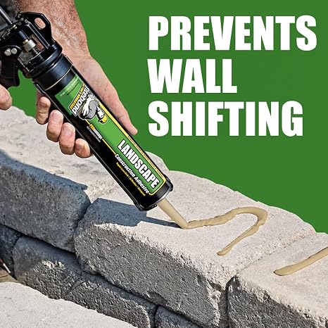 Titebond PROvantage Landscape Construction Adhesive 10 Oz. (12 Pack) Professional Waterproof Glue for Pavers, Stone, Brick & Retaining Walls, Weather-Resistant, Prevents Shifting 3121