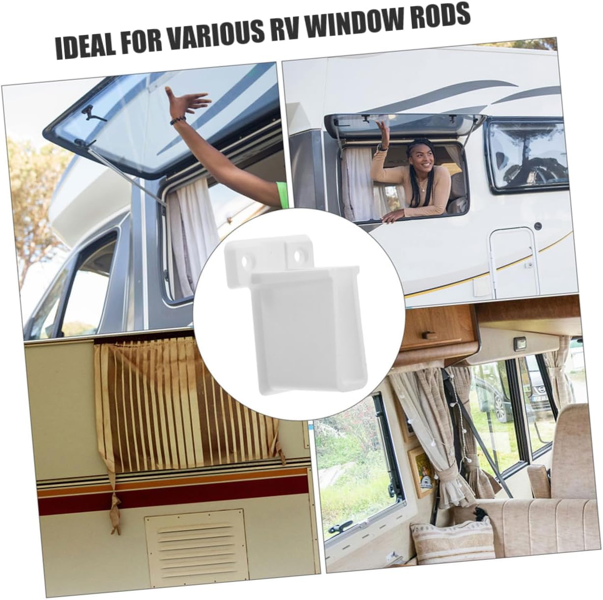PRETYZOOM 20pcs Plastic Shelf Brackets for RV Window Curtain Rod Support with Screws Wall Mount Shelf Support for Closet and Wire Shelving for RV Accessories