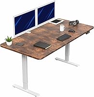 Vista 149 de VIVO DESK-KIT-1B7N-36 - Escritorio eléctrico de pie rústico de 71 x 36 pulgadas, ajuste de altura de memoria, serie 1B, marco negro con parte